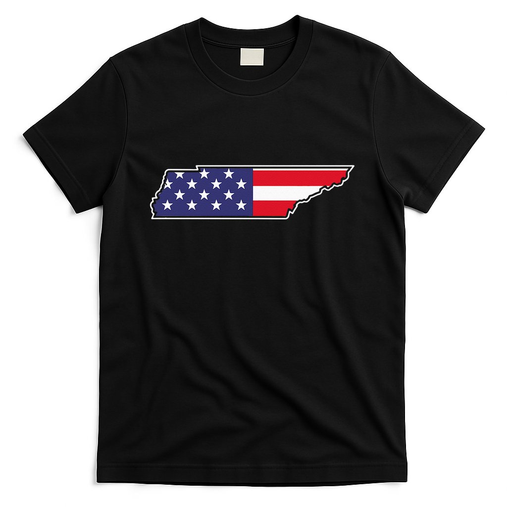 Tennessee USA Flag State Outline Patriotic American T-Shirt