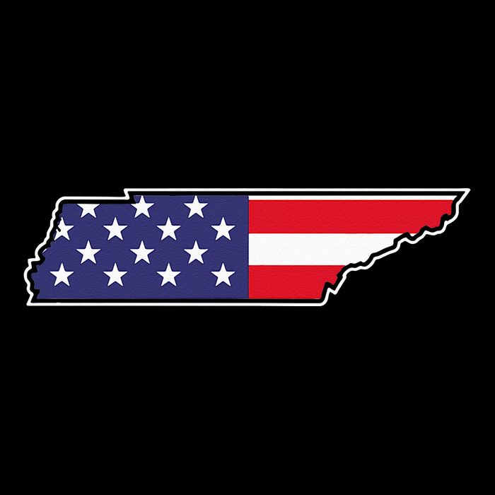 Tennessee USA Flag State Outline Patriotic American Backpack