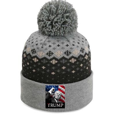 Trump Us Flag Donald Trump Election Rally Shooting 2024 The Baniff Cuffed Pom Beanie