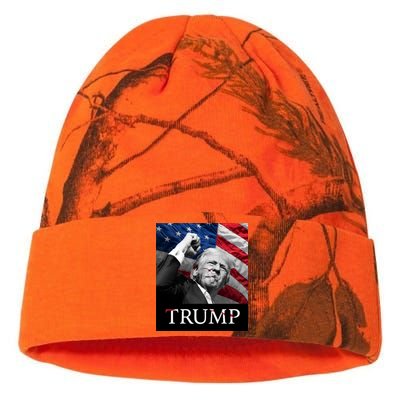 Trump Us Flag Donald Trump Election Rally Shooting 2024 Kati Licensed 12" Camo Beanie