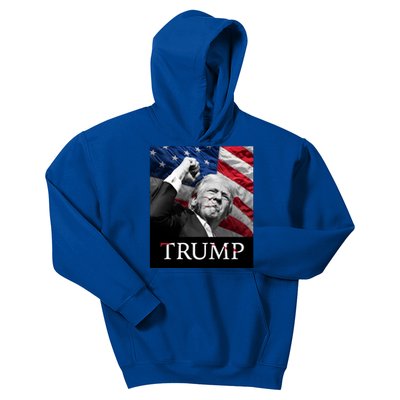 Trump Us Flag Donald Trump Election Rally Shooting 2024 Kids Hoodie