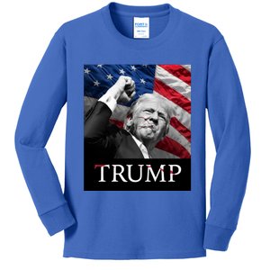 Trump Us Flag Donald Trump Election Rally Shooting 2024 Kids Long Sleeve Shirt