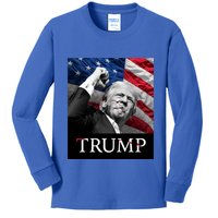 Trump Us Flag Donald Trump Election Rally Shooting 2024 Kids Long Sleeve Shirt