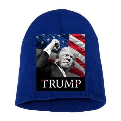 Trump Us Flag Donald Trump Election Rally Shooting 2024 Short Acrylic Beanie