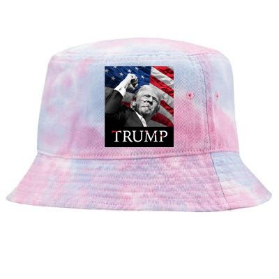 Trump Us Flag Donald Trump Election Rally Shooting 2024 Tie-Dyed Bucket Hat