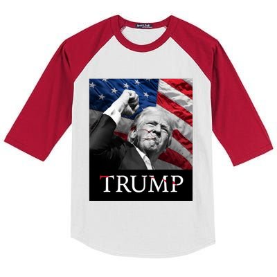 Trump Us Flag Donald Trump Election Rally Shooting 2024 Kids Colorblock Raglan Jersey