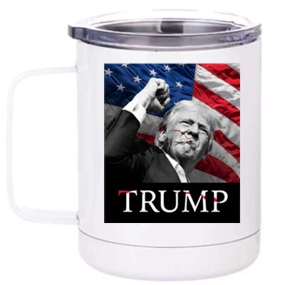 Trump Us Flag Donald Trump Election Rally Shooting 2024 12 oz Stainless Steel Tumbler Cup