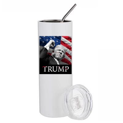 Trump Us Flag Donald Trump Election Rally Shooting 2024 Stainless Steel Tumbler