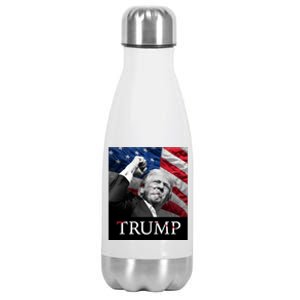 Trump Us Flag Donald Trump Election Rally Shooting 2024 Stainless Steel Insulated Water Bottle