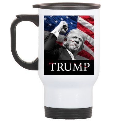 Trump Us Flag Donald Trump Election Rally Shooting 2024 Stainless Steel Travel Mug