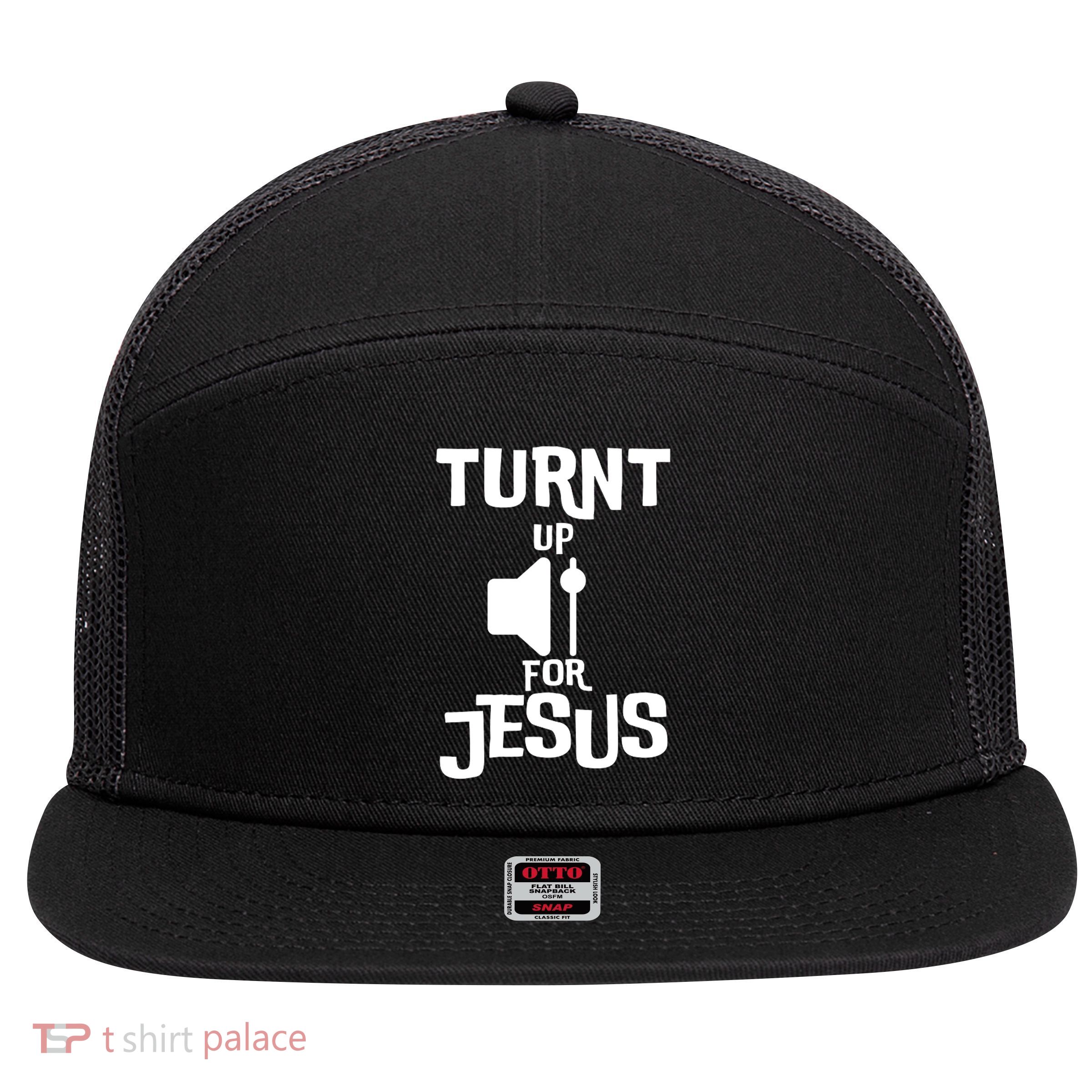 Turn Up For Jesus 7 Panel Mesh Trucker Snapback Hat