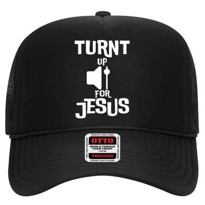 Turn Up For Jesus High Crown Mesh Back Trucker Hat