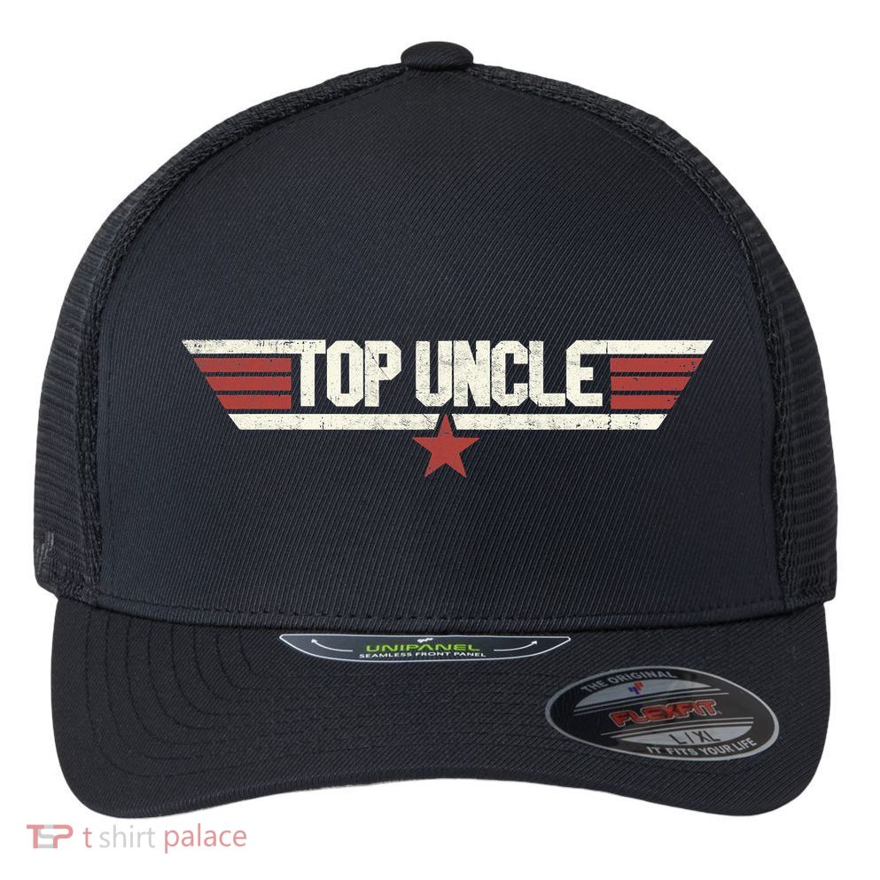 Top Uncle Funny Vintage 80's Uncle 80s 1980 Flexfit Unipanel Trucker Cap