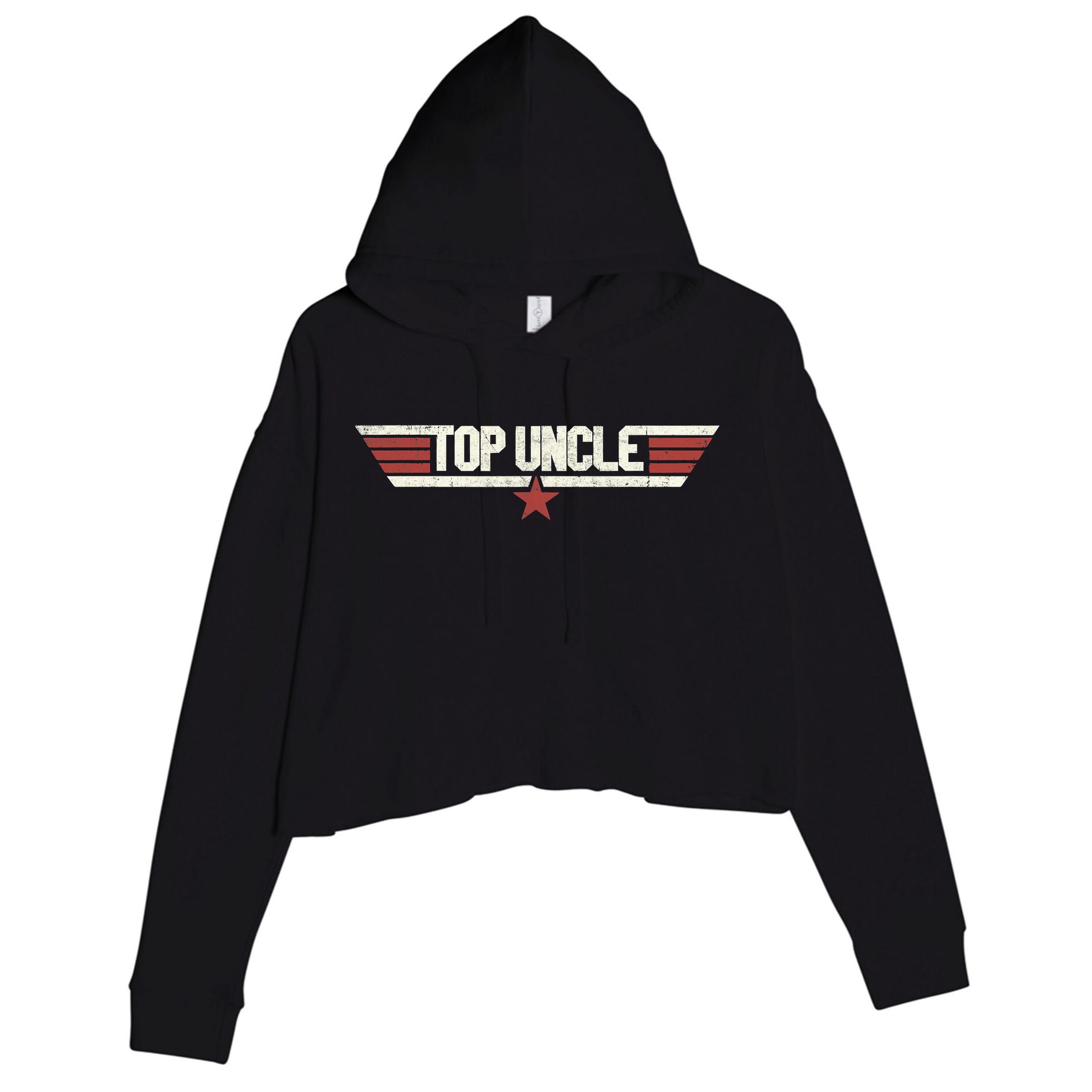 Top Uncle Funny Vintage 80's Uncle 80s 1980 Crop Fleece Hoodie