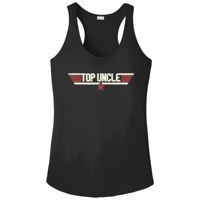 Top Uncle Funny Vintage 80's Uncle 80s 1980 Ladies PosiCharge Competitor Racerback Tank