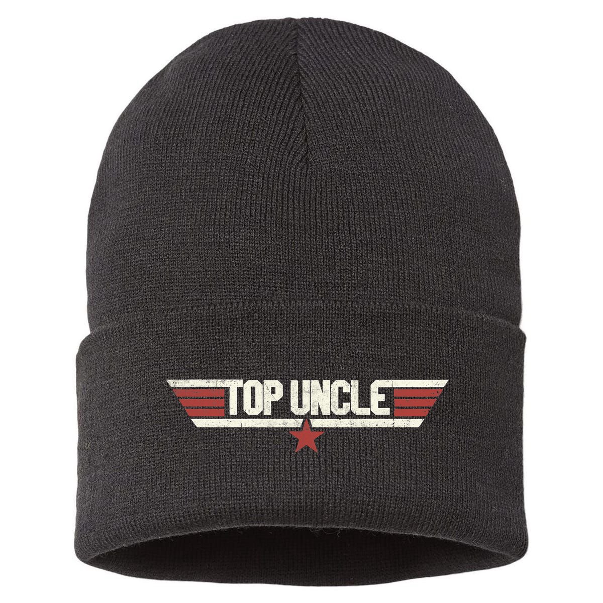 Top Uncle Funny Vintage 80's Uncle 80s 1980 Sustainable Knit Beanie