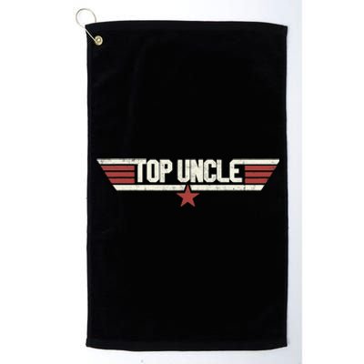 Top Uncle Funny Vintage 80's Uncle 80s 1980 Platinum Collection Golf Towel