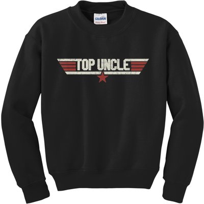 Top Uncle Funny Vintage 80's Gift Uncle 80s 1980 Kids Sweatshirt