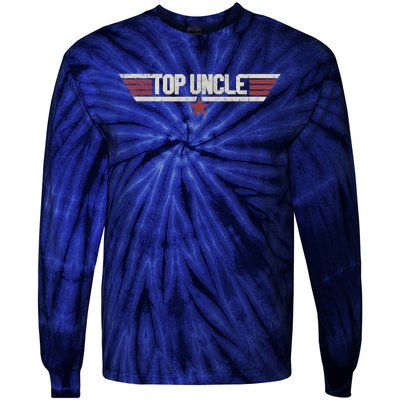 Top Uncle Funny Vintage 80's Gift Uncle 80s 1980 Tie-Dye Long Sleeve Shirt