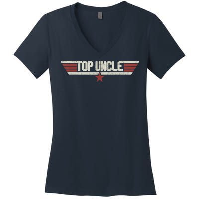 Top Uncle Funny Vintage 80's Gift Uncle 80s 1980 Women's V-Neck T-Shirt