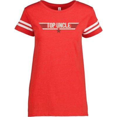 Top Uncle Funny Vintage 80's Gift Uncle 80s 1980 Enza Ladies Jersey Football T-Shirt