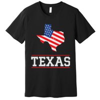 Texas US Flag - US State Texas Silhouette Texas Souvenir Premium T-Shirt