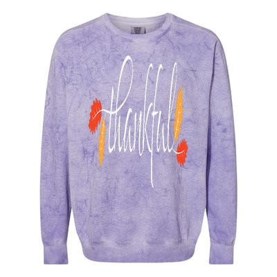 Thankful Unique Fall Thanksgiving Colorblast Crewneck Sweatshirt