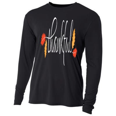 Thankful Unique Fall Thanksgiving Cooling Performance Long Sleeve Crew