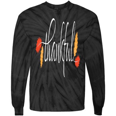 Thankful Unique Fall Thanksgiving Tie-Dye Long Sleeve Shirt