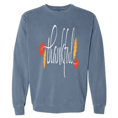 Thankful Unique Fall Thanksgiving Garment-Dyed Sweatshirt