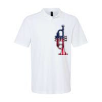 Trumpet Usa Flag Funny Trumpeter Musician 4th Of July Softstyle Adult Sport Polo