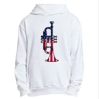 Trumpet Usa Flag Funny Trumpeter Musician 4th Of July Urban Pullover Hoodie