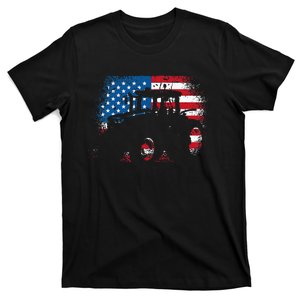 Tractor USA Flag Design For Patriotic Farmer T-Shirt