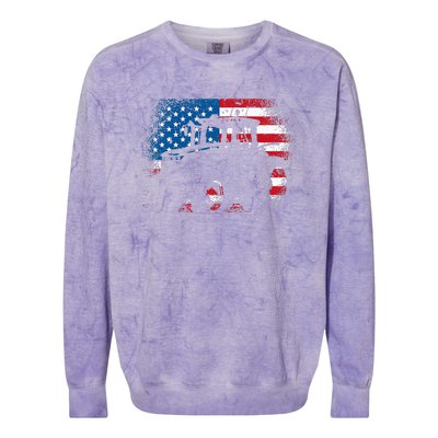 Tractor USA Flag design for Patriotic Farmer Colorblast Crewneck Sweatshirt