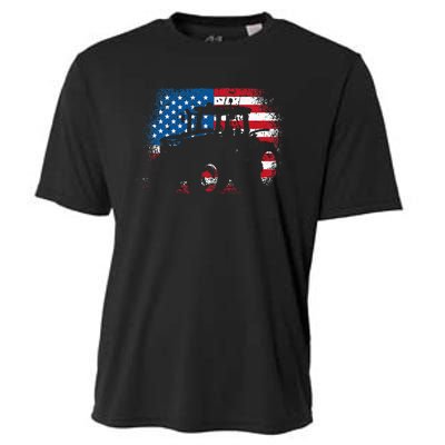 Tractor USA Flag design for Patriotic Farmer Cooling Performance Crew T-Shirt