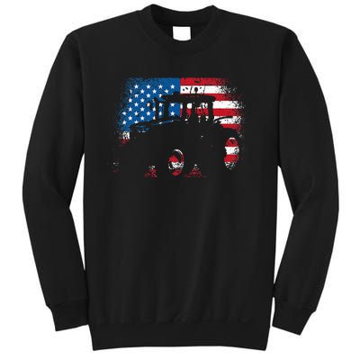 Tractor USA Flag design for Patriotic Farmer Sweatshirt