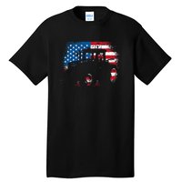 Tractor USA Flag design for Patriotic Farmer Tall T-Shirt