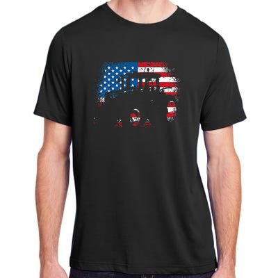 Tractor USA Flag design for Patriotic Farmer Adult ChromaSoft Performance T-Shirt