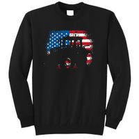 Tractor USA Flag design for Patriotic Farmer Tall Sweatshirt