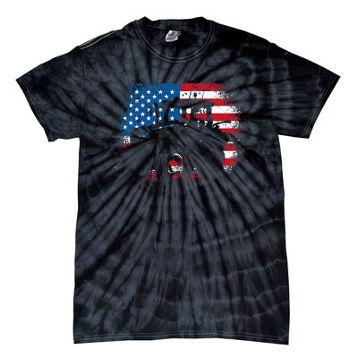 Tractor USA Flag design for Patriotic Farmer Tie-Dye T-Shirt