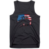 Tractor USA Flag design for Patriotic Farmer Tank Top