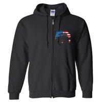 Tractor USA Flag design for Patriotic Farmer Full Zip Hoodie