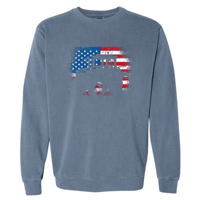 Tractor USA Flag design for Patriotic Farmer Garment-Dyed Sweatshirt