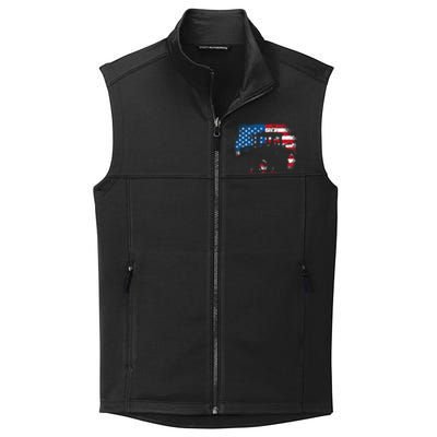 Tractor USA Flag design for Patriotic Farmer Collective Smooth Fleece Vest