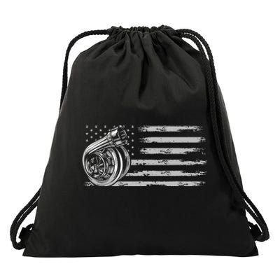 Turbo Us Flag Tuner Car Guy Car Enthusiast Racing Drifting Drawstring Bag