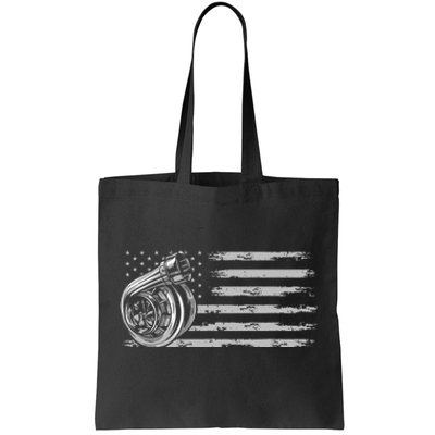 Turbo Us Flag Tuner Car Guy Car Enthusiast Racing Drifting Tote Bag