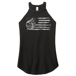 Turbo Us Flag Tuner Car Guy Car Enthusiast Racing Drifting Women's Perfect Tri Rocker Tank