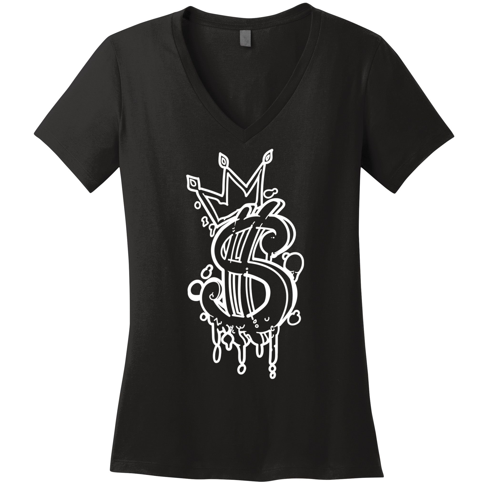 Trendy Urban Graffiti, Streetwear Aesthetic Graphic Women's V-Neck T-Shirt