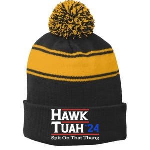 Tuah Utah Hawk 24 Girl Interview Stripe Pom Pom Beanie