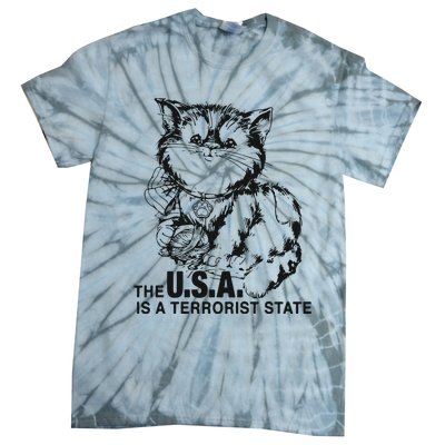 The Usa Is A Terrorist State Tie-Dye T-Shirt